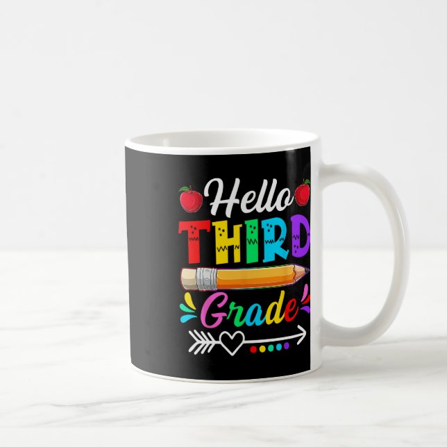 Retro Hello 3rd Grade First Day Of School Boys Gir Coffee Mug (Right)