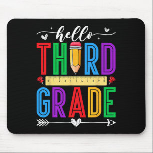 Retro Hello 3rd Grade First Day Of School Boys Gir Mouse Pad