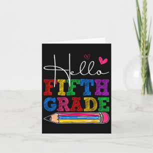 Retro Hello 5th Grade First Day Of School Boys Gir Card