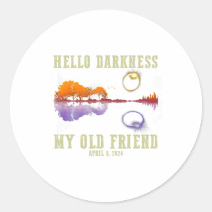 Retro Hello Darkness My Old Friend Funny Total Sol Classic Round Sticker