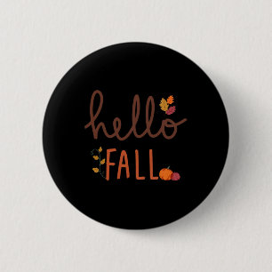 Retro Hello Fall Leopard Pumpkin Autumn Season Tha 6 Cm Round Badge