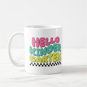 Retro Hello Kindergarten Teacher Coffee Mug