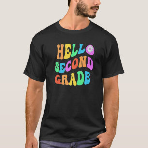 Retro Hello Second Grade Little Miss 2nd Gr Vintag T-Shirt