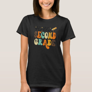 Retro Hello Second Grade Teacher Student First Day T-Shirt