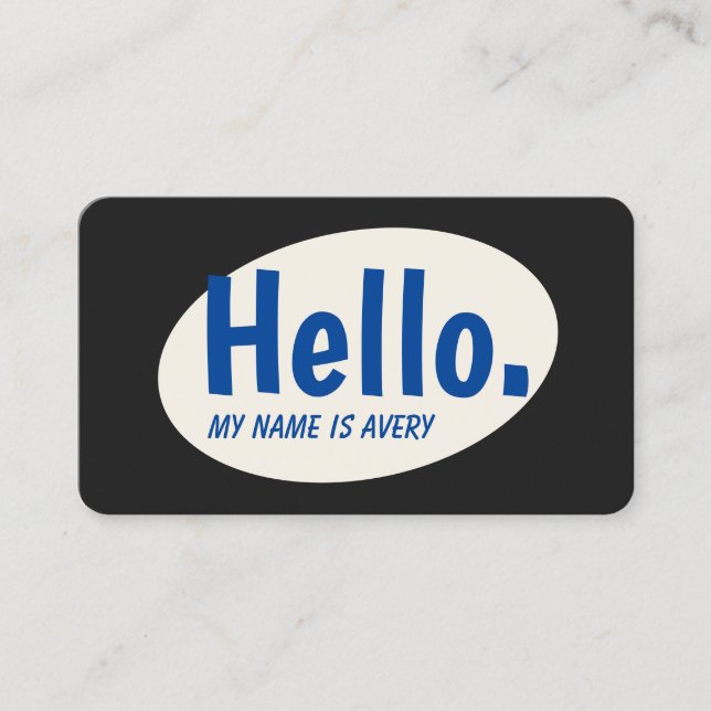 Retro Hello Social Networking  Business Card (Front)