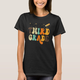 Retro Hello Third Grade Team 3rd Grader Back To S T-Shirt