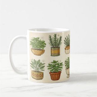 Retro Herb Garden Mug — Botanical Coffee Mug