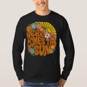 Retro Here Comes The Sun Floral Summer Family Vava T-Shirt