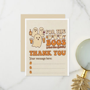 Retro Here For The Boos Halloween Party thank you Card