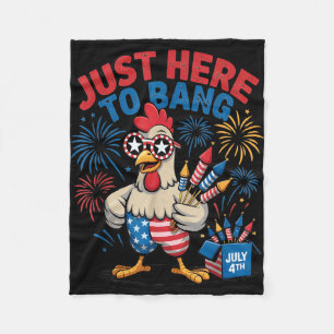 Retro here to bang freedom chicken eagle farm fleece blanket