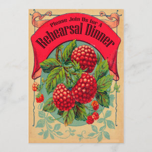 retro heritage orchard rehearsal dinner invitation