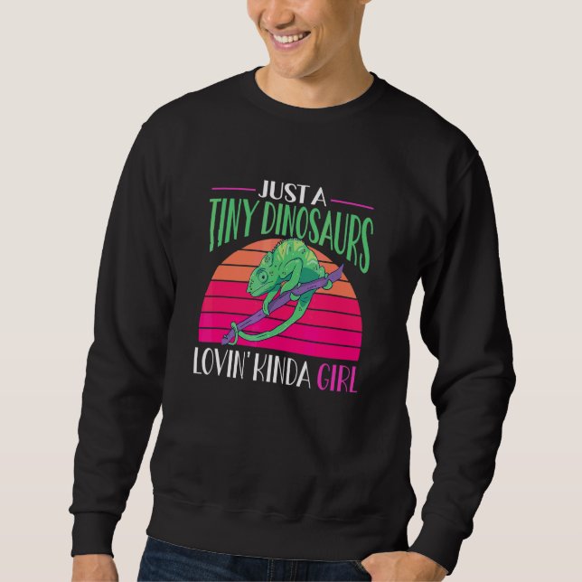 Retro Herpetologist Lizard Reptile Chameleon 1 Sweatshirt (Front)