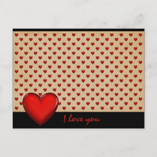 Retro-Herzen - I love you * Postcard