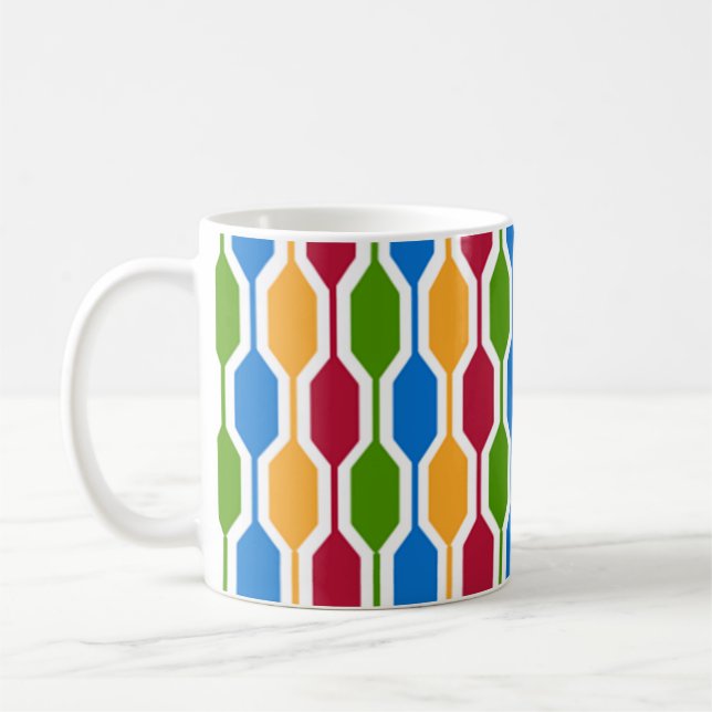 Retro Hexagons Coffee Mug (Left)