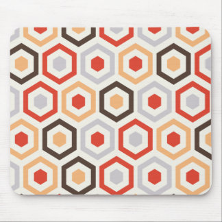 Retro hexagons mouse pad
