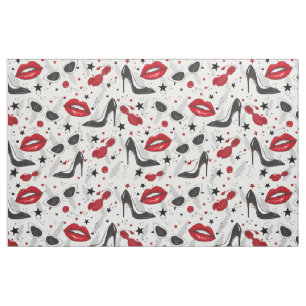 Retro High Fashion Girl Fabric