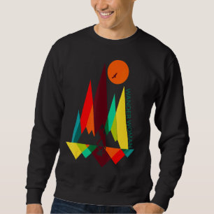 Retro Hiking Mountain Wander Woman Adventure Campi Sweatshirt