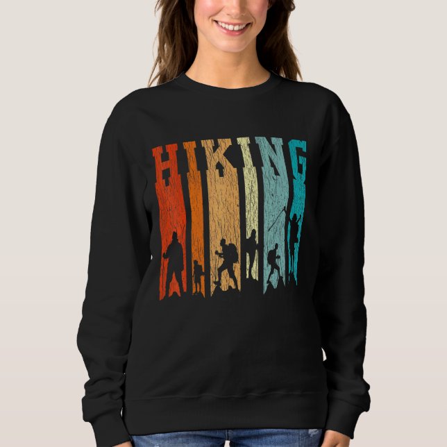Retro Hiking Outdoors Hike Camp Mountain Camping H Sweatshirt (Front)