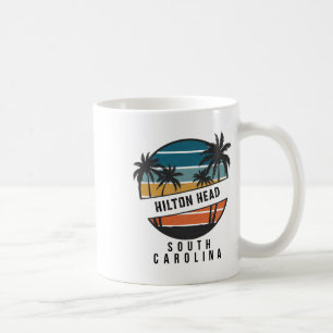 Retro Hilton Head South Carolina Surfboard Surfing Coffee Mug