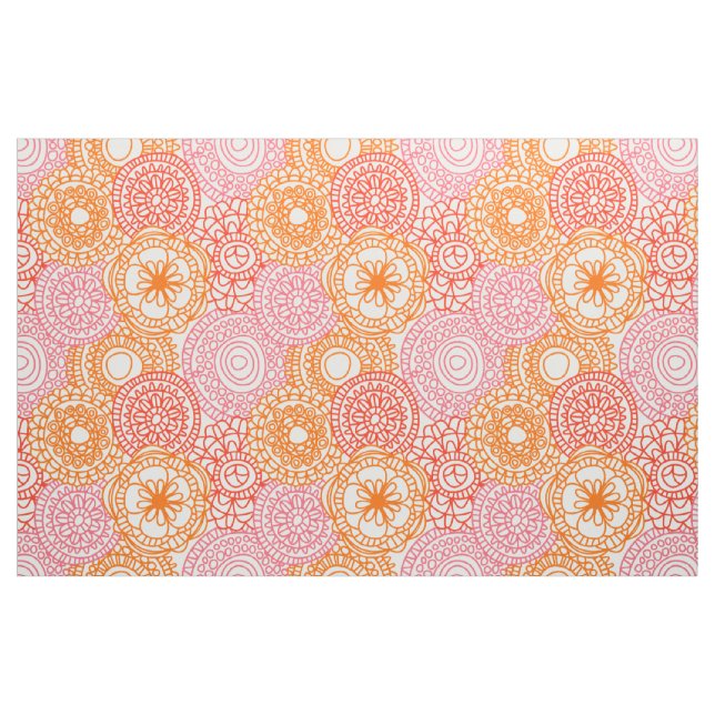 Retro Hip Fun Happy Summer Floral Pattern Fabric (Fat Quarter)