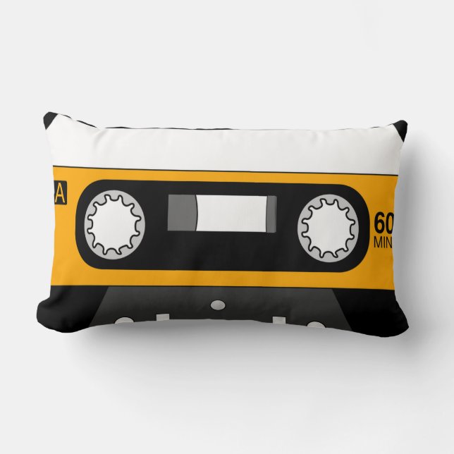 retro hip Music cassette tape throw pillow (Front)