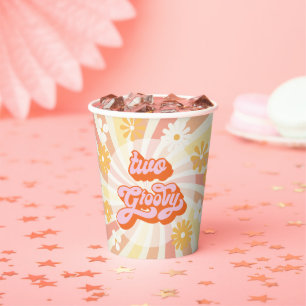 Retro Hippie 70's 60's Two Groovy Birthday Party Paper Cups