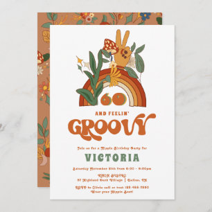 Retro Hippie 70's Groovy Birthday Party Invitation
