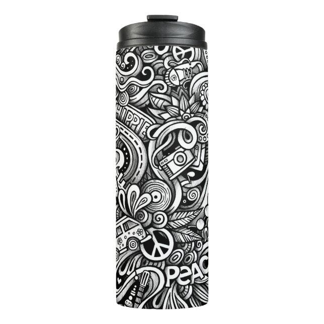 Retro Hippie and Cool  Thermal Tumbler (Front)