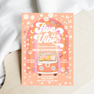 Retro Hippie Birthday Invitation