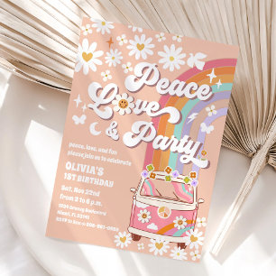 Retro Hippie Birthday Invitation