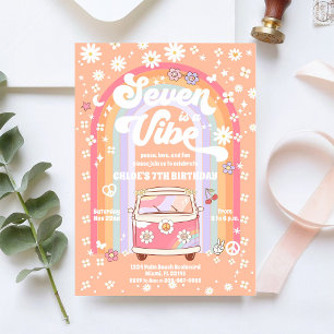 Retro Hippie Birthday Invitation