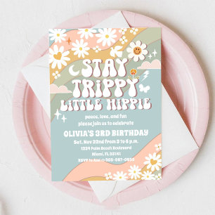 Retro Hippie Birthday Invitation
