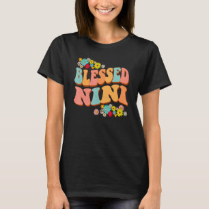 Retro Hippie Blessed Grandma For Women Flower Dec T-Shirt