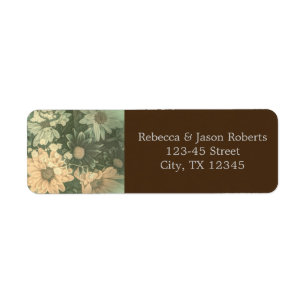 retro hippie bohemian summer daisy wedding return address label