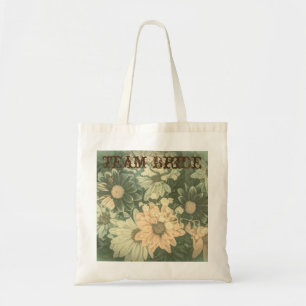 retro hippie bohemian summer daisy wedding tote bag