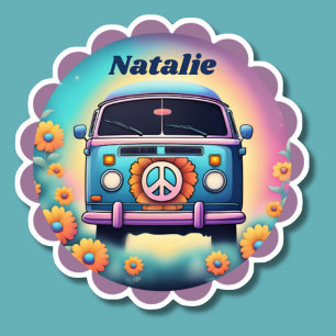 Retro Hippie Bus Monogram Waterproof