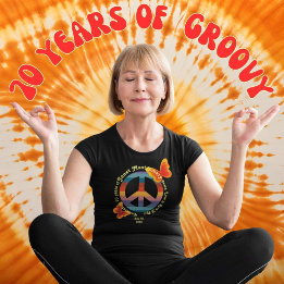 Retro Hippie Butterfly 70th Photo Birthday  T-Shirt