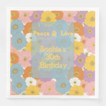 Retro Hippie Floral Birthday