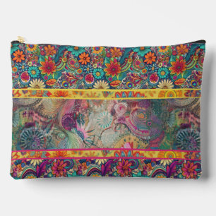Retro Hippie: Floral Fantasy Zippered Pouch