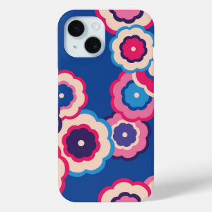 Retro hippie floral pattern iPhone 15 case