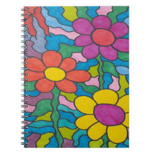 Retro Hippie Flower Art Notebook