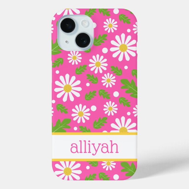 Retro Hippie Flowers Daisy Pattern Case-Mate iPhone Case (Back)