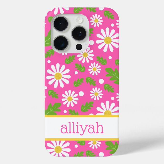 Retro Hippie Flowers Daisy Pattern Case-Mate iPhone Case (Back)