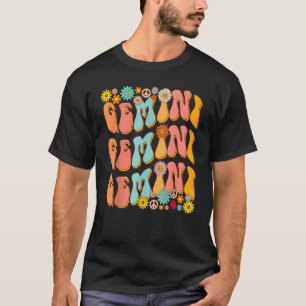Retro Hippie Gemini Birthday Gemini Zodiac Birth T-Shirt