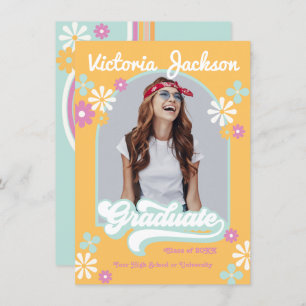 Retro Hippie Graduate Photo Announcement