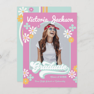 Retro Hippie Graduate Photo Announcement