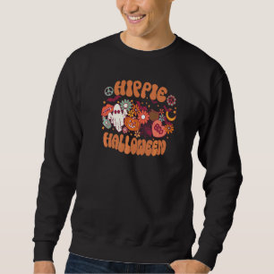 Retro Hippie Halloween Floral Ghost Spooky Vibes H Sweatshirt