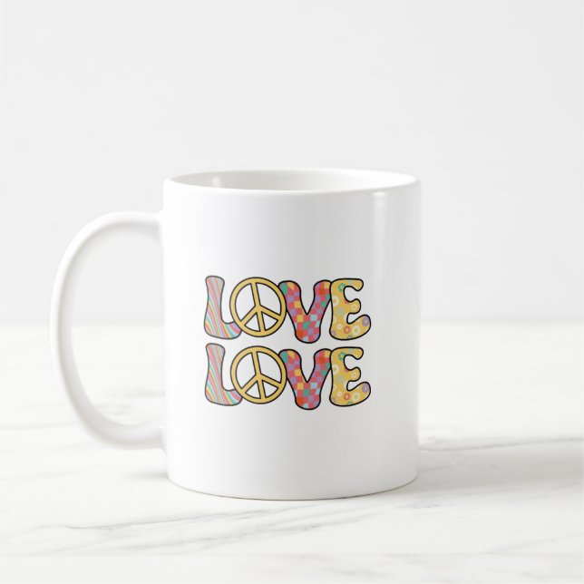 Retro Hippie love Coffee Mug (Left)