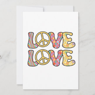 Retro Hippie love Holiday Card