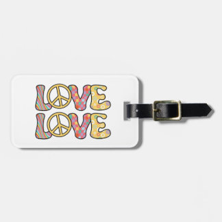 Retro Hippie love Luggage Tag